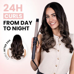 Slimline Curling Iron 1 Inch - Professional Curling Wand with Dual Voltage