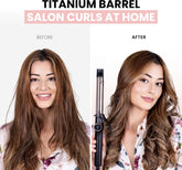 Slimline Curling Iron 1 Inch - Professional Curling Wand with Dual Voltage