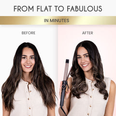 Slimline Curling Iron 1 Inch - Professional Curling Wand with Dual Voltage