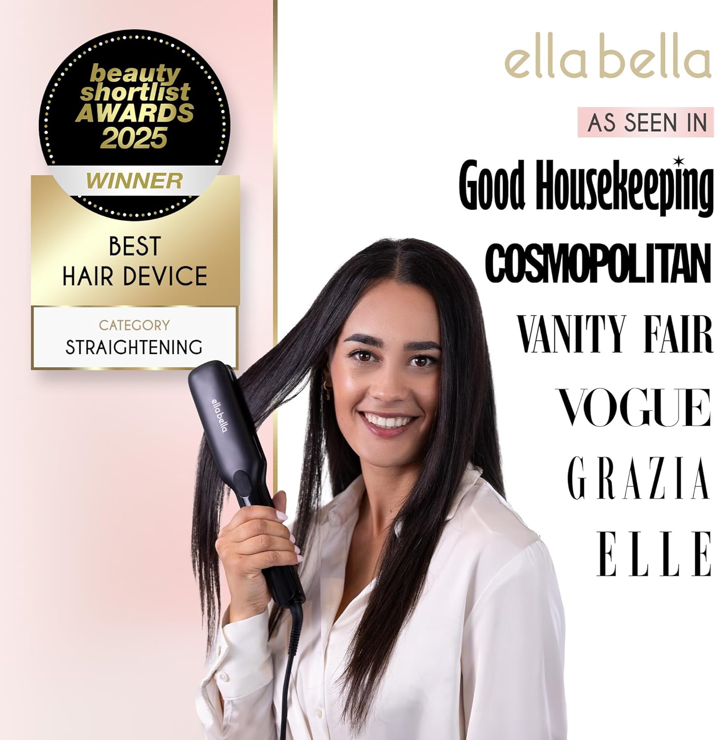 ELLA BELLA Titanium Flat Iron Hair Straightener (with Infrared) Professional Straightening Iron Digital Display to Accurately Control ELLA BELLA Titanium Flat Iron Hair Straightener (with Infrared) Professional Straightening Iron Digital Display to Accurately Control