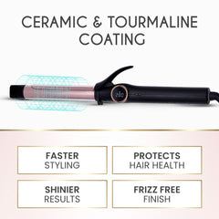 Compact Curling Iron 1 Inch - Professional Curling Wand with Dual Voltage