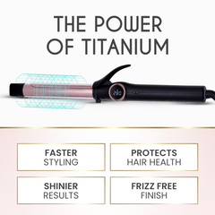 Compact Curling Iron 1 Inch - Professional Curling Wand with Dual Voltage