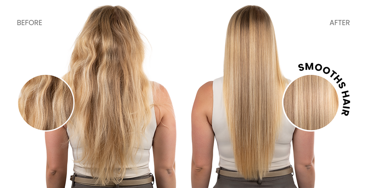 Before and after hair mask results